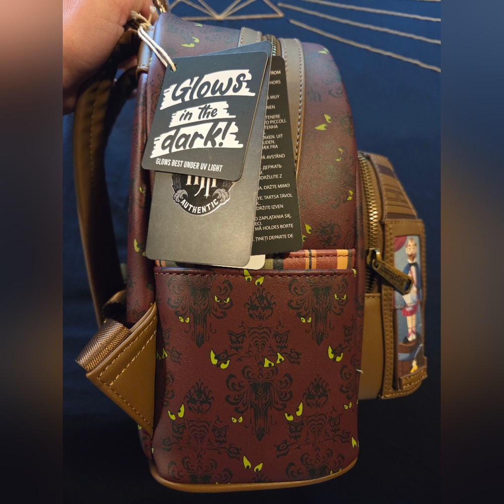 Loungefly Disney Haunted Mansion Stretching Room Moving Portraits Mini Backpack - Picture 4 of 6